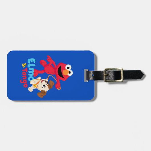 Sesamstraat | Elmo en Tango aan het werk Bagagelabel (Voorkant horizontaal)