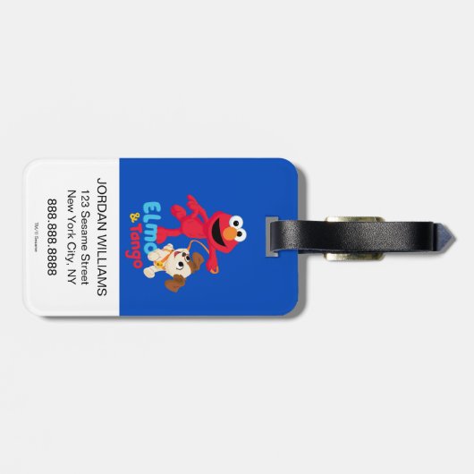 Sesamstraat | Elmo en Tango aan het werk Bagagelabel (Achterkant horizontaal)