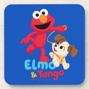 Sesamstraat   Elmo en Tango aan het werk Bier Onderzetter