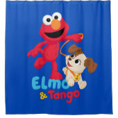 Sesamstraat | Elmo en Tango aan het werk Douchegordijn (Voorkant)