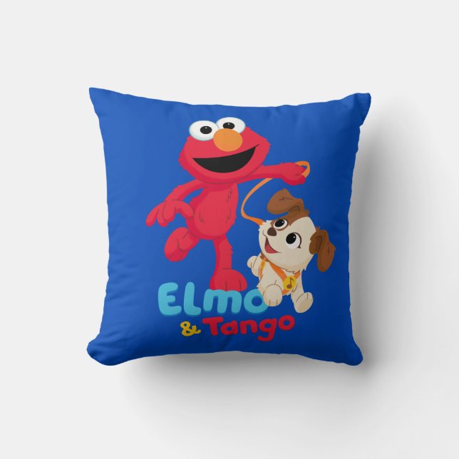 Sesamstraat | Elmo en Tango aan het werk Kussen (Voorkant)