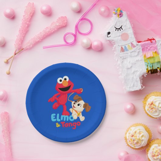 Sesamstraat | Elmo en Tango aan het werk Papieren Bordje (Feest)