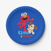 Sesamstraat | Elmo en Tango aan het werk Papieren Bordje (Voorkant)