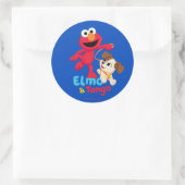 Sesamstraat | Elmo en Tango aan het werk Ronde Sticker (Tas)