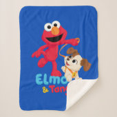 Sesamstraat | Elmo en Tango aan het werk Sherpa Deken (Voorkant)