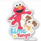 Sesamstraat | Elmo en Tango aan het werk Sticker (Voorkant)