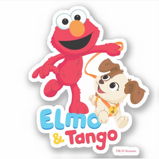 Sesamstraat | Elmo en Tango aan het werk Sticker (Voorkant)