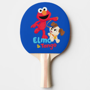 Sesamstraat Elmo en Tango aan het werk Tafeltennisbatje