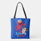 Sesamstraat | Elmo en Tango aan het werk Tote Bag (Achterkant)