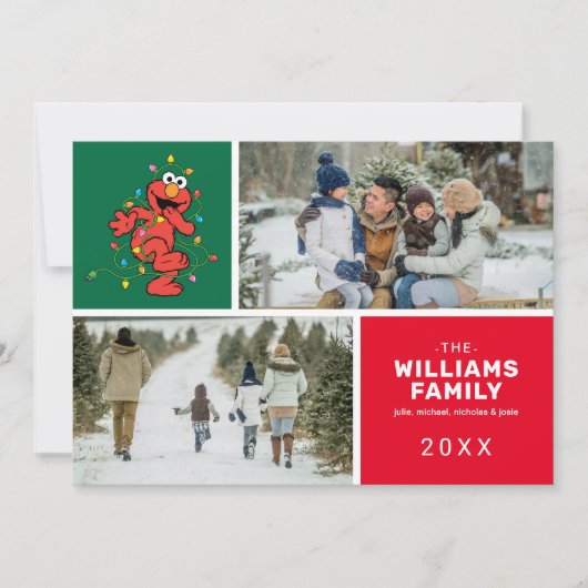 Sesamstraat | Elmo Family Photo Holiday Feestdagenkaart (Voorkant)