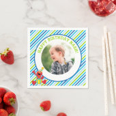 Sesamstraat | Elmo - Jongens verjaardag gestreept Servet (Insitu)