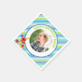 Sesamstraat | Elmo - Jongens verjaardag gestreept Servet (Hoek)