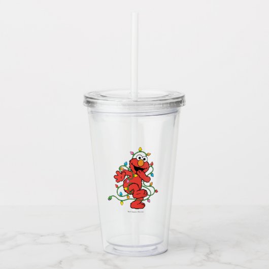 Sesamstraat | Elmo-kerstlampjes Acryl Drinkbeker (Voorkant)