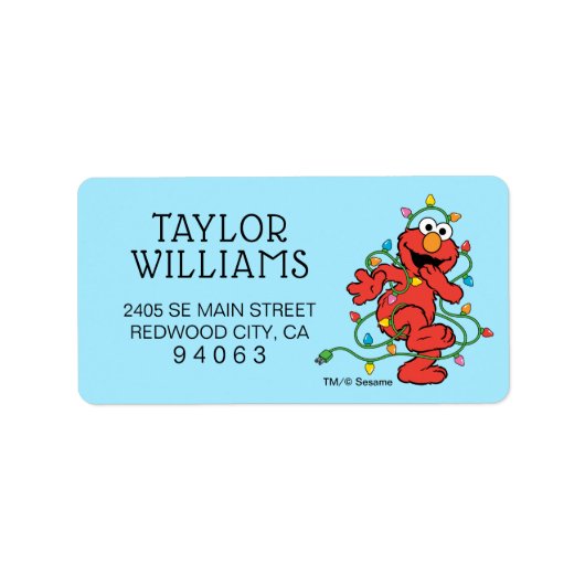 Sesamstraat | Elmo-kerstlampjes Etiket (Voorkant)