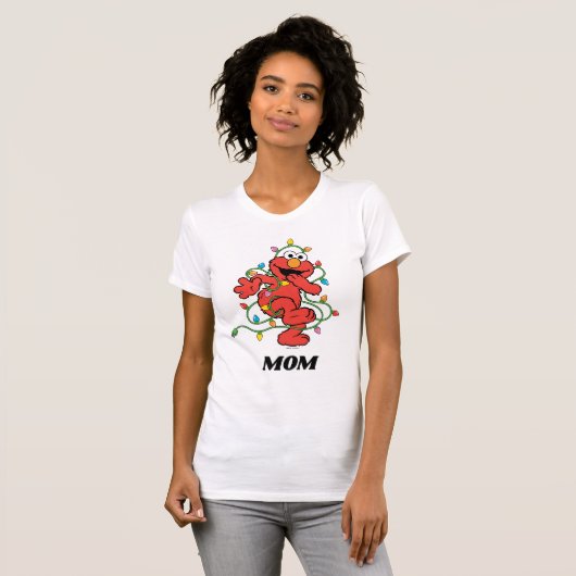 Sesamstraat | Elmo-kerstlampjes T-shirt (Voorkant volledig)