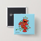 Sesamstraat | Elmo-kerstlampjes Vierkante Button 5,1 Cm (Voorkant /achterkant)