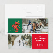 Sesamstraat Elmo Kerstmis Familie Foto Feestdagenkaart (Voorkant / Achterkant)