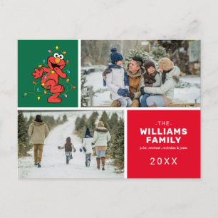 Sesamstraat Elmo Kerstmis Familie Foto Feestdagenkaart