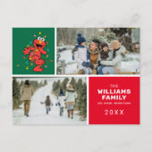 Sesamstraat Elmo Kerstmis Familie Foto Feestdagenkaart (Voorkant)