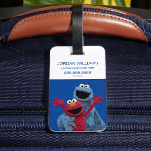 Sesamstraat Elmo & Koekjesmonster Bagagelabel