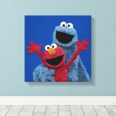 Sesamstraat | Elmo & Koekjesmonster Canvas Afdruk (Insitu (Houten vloer))
