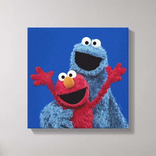 Sesamstraat | Elmo & Koekjesmonster Canvas Afdruk (Voorkant)