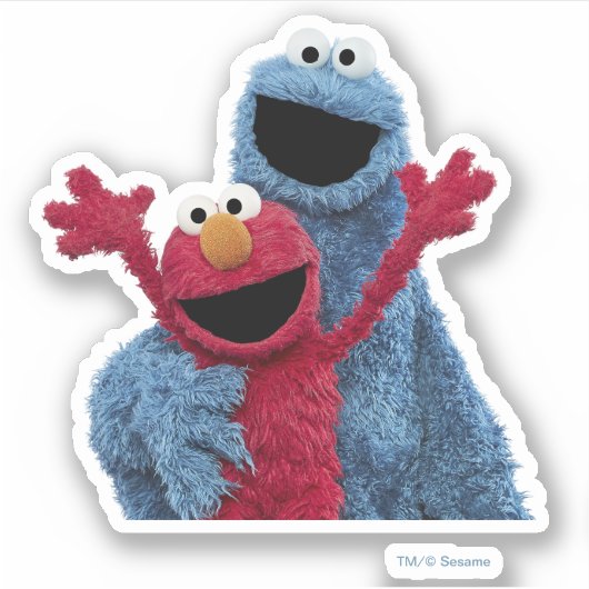 Sesamstraat | Elmo & Koekjesmonster Sticker (Voorkant)