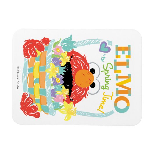 Sesamstraat - Elmo | Lente tijd Magneet (Horizontaal)