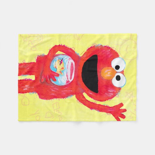 Sesamstraat | Elmo met goudvis Fleece Deken (Voorkant (Horizontaal))