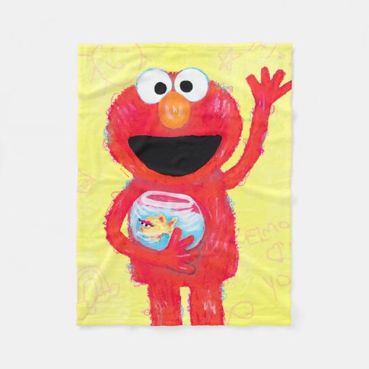 Sesamstraat | Elmo met goudvis Fleece Deken (Voorkant)