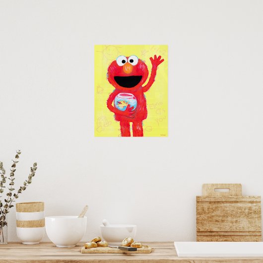 Sesamstraat | Elmo met goudvis Poster (Keuken)