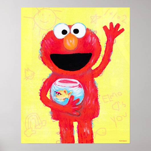 Sesamstraat | Elmo met goudvis Poster (Voorkant)