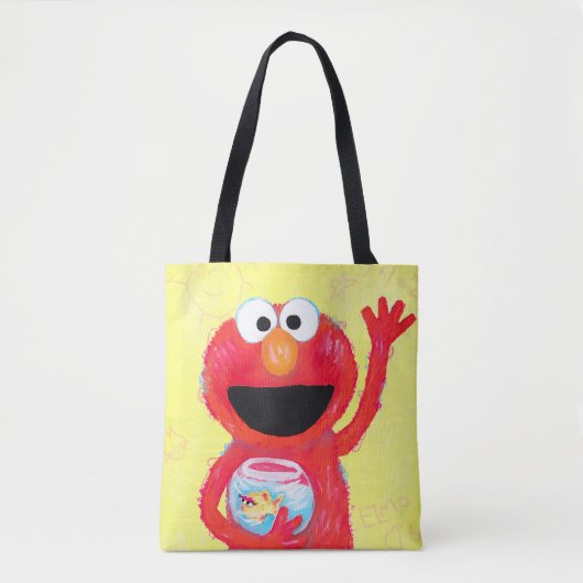 Sesamstraat | Elmo met goudvis Tote Bag (Voorkant)