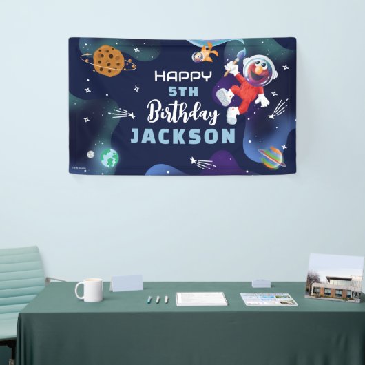 Sesamstraat | Elmo Outer Space Happy Birthday Spandoek (Beurs)