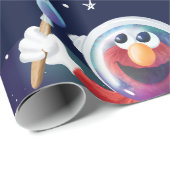 Sesamstraat Elmo Outer Space Verjaardagspatroon Cadeaupapier (Rol Hoek)