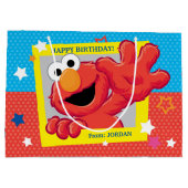 Sesamstraat | Elmo - Polka Dot & Stars Birthday Large Cadeautasje (Achterkant)