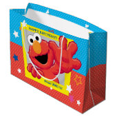 Sesamstraat | Elmo - Polka Dot & Stars Birthday Large Cadeautasje (Achterkant Gekanteld)