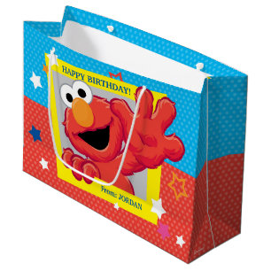 Sesamstraat   Elmo - Polka Dot & Stars Birthday Large Cadeautasje