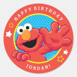 Sesamstraat | Elmo - Polka Dot & Stars Birthday Ronde Sticker