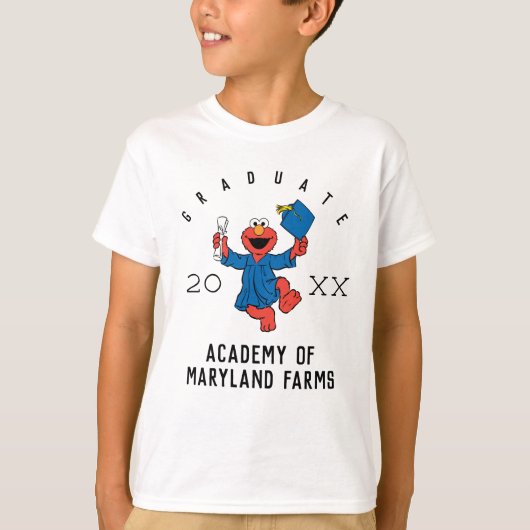 Sesamstraat | Elmo Preschool Afstuderen T-shirt (Voorkant)