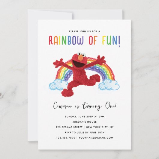 Sesamstraat - Elmo Rainbow of Fun Verjaardag Kaart (Voorkant)