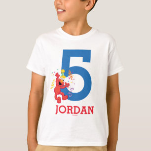 Sesamstraat   Elmo - Regenboog 5e verjaardag T-shirt