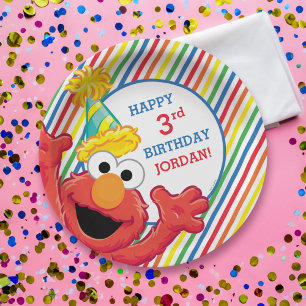 Sesamstraat Elmo - Regenboogdag Papieren Bordje