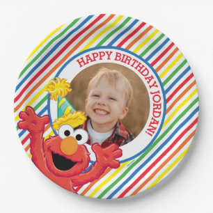 Sesamstraat Elmo - Regenboogdag Papieren Bordje