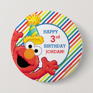 Sesamstraat Elmo - Regenboogdag Ronde Button 7,6 Cm