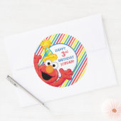 Sesamstraat | Elmo - Regenboogdag Ronde Sticker (Envelop)