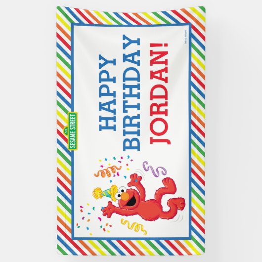 Sesamstraat | Elmo - Regenboogdag Spandoek (Verticaal)