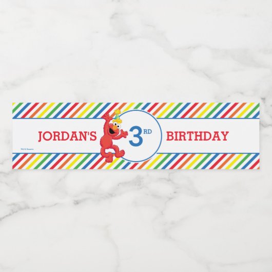 Sesamstraat | Elmo - Regenboogdag Waterfles Etiket (Enkel label)