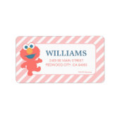 Sesamstraat | Elmo - Roze retourlabel op zaterdag Etiket (Voorkant)