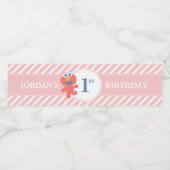 Sesamstraat | ELMO - Roze Verjaardagsflesetiket Waterfles Etiket (Enkel label)